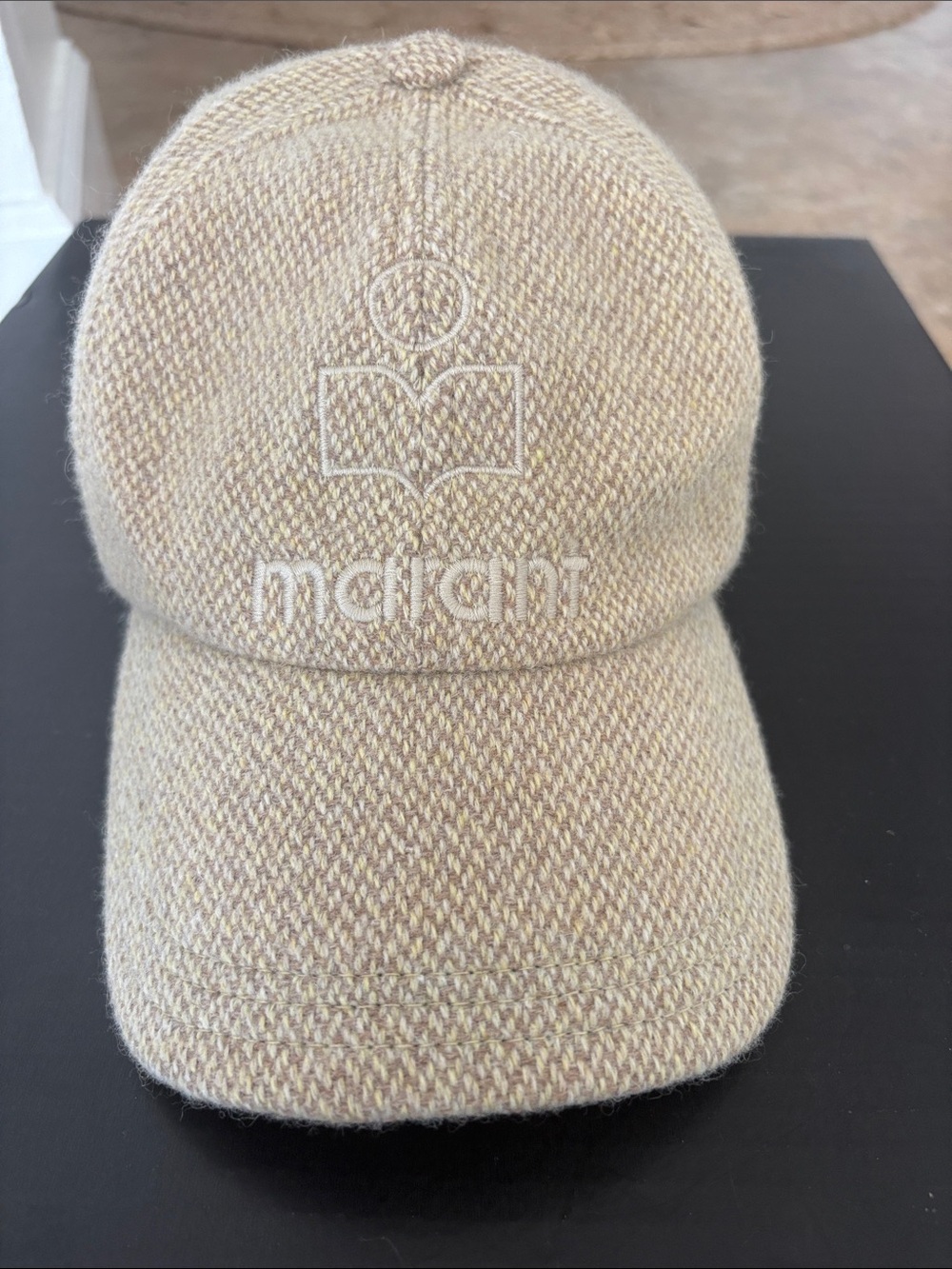 Isabel Marant Beige Knit Logo Baseball Cap